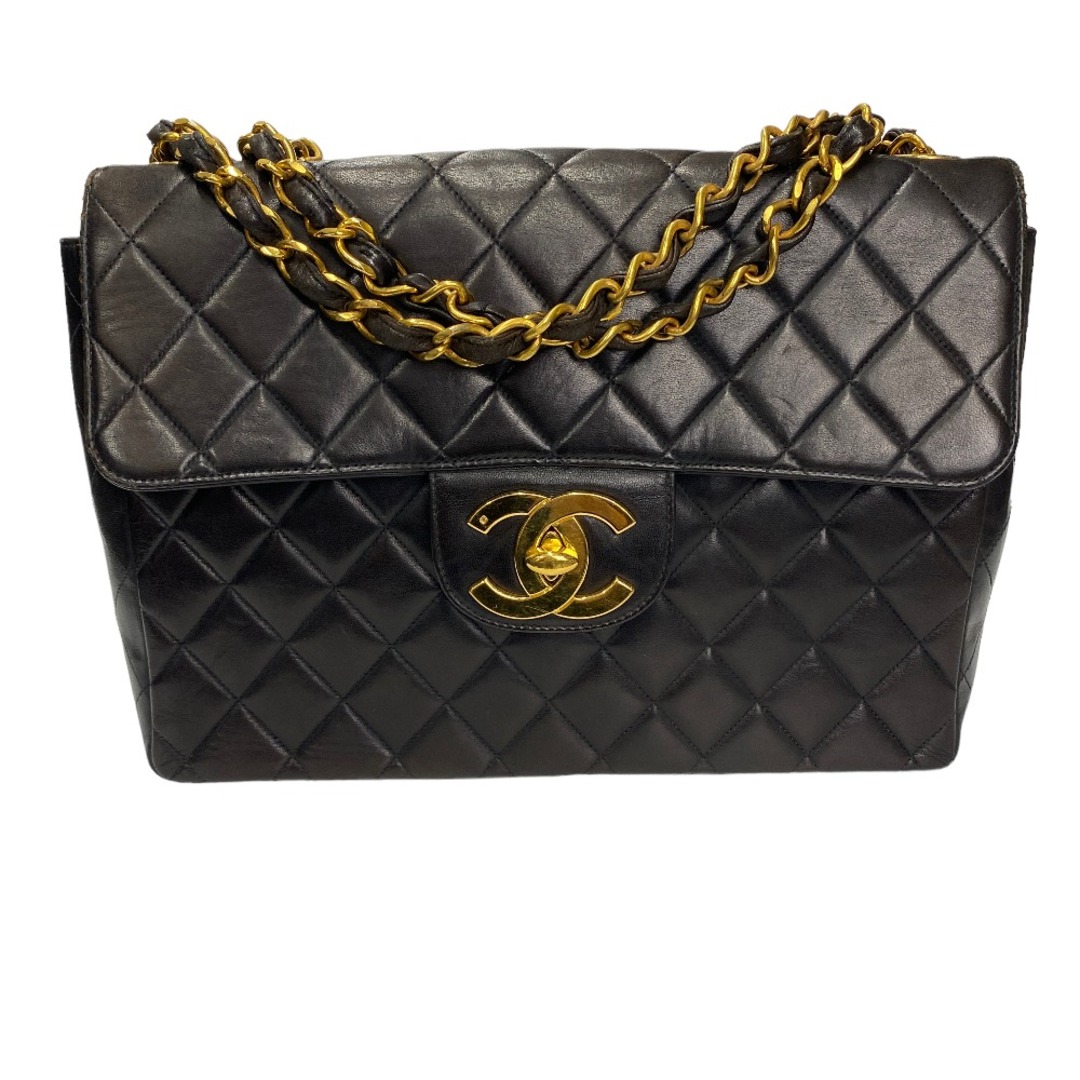 ターンロック外側[USED/]CHANEL シャネル ショルダーバッグ デカマトラッセ チェーンショルダー30/黒/4番台ラムスキン デカココマーク ラムスキン ゴールド金具  tdc-000790-4d