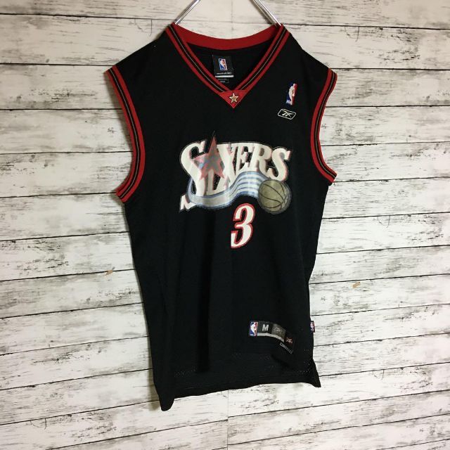 Reebok(リーボック)の【NBA76ers】リーボック　ゲームシャツ　アレン・アイバーソン黒　K150 メンズのトップス(タンクトップ)の商品写真