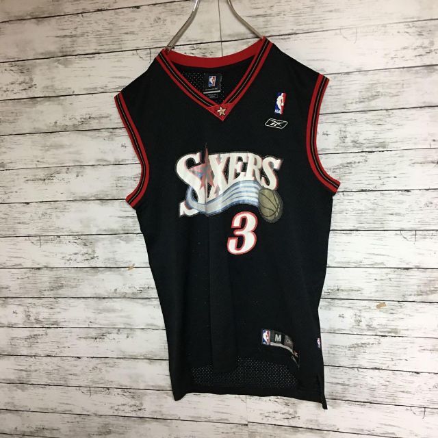 Reebok(リーボック)の【NBA76ers】リーボック　ゲームシャツ　アレン・アイバーソン黒　K150 メンズのトップス(タンクトップ)の商品写真