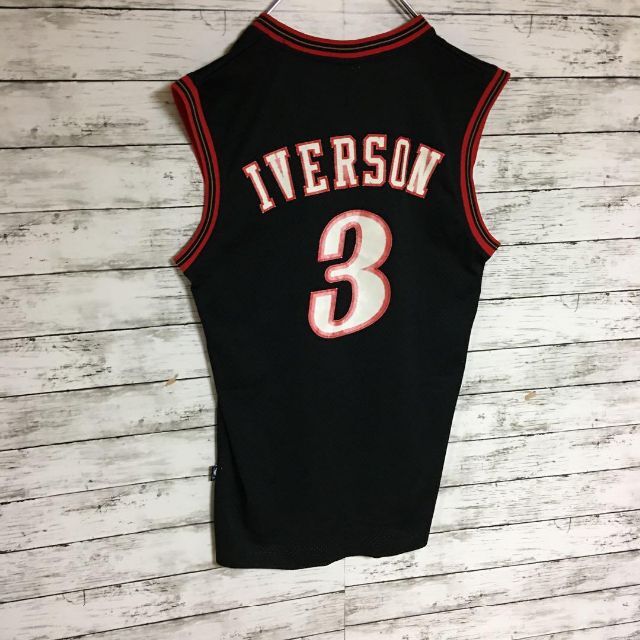 Reebok(リーボック)の【NBA76ers】リーボック　ゲームシャツ　アレン・アイバーソン黒　K150 メンズのトップス(タンクトップ)の商品写真