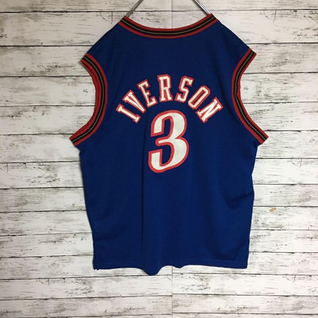 NIKE(ナイキ)の【NBA76ers】ナイキ　ゲームシャツ　アレン・アイバーソンXL青　K149 メンズのトップス(タンクトップ)の商品写真