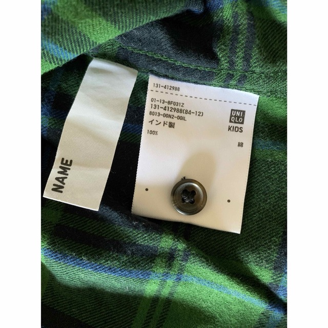 UNIQLO(ユニクロ)のネルシャツ　size110 キッズ/ベビー/マタニティのキッズ服男の子用(90cm~)(Tシャツ/カットソー)の商品写真