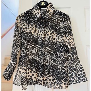 CHANELccマーク花柄ブラウス | poulettes-azur.com