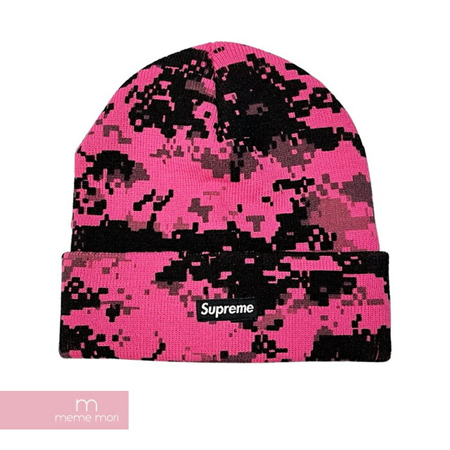 Supreme 2017AW Digi Camo Beanie シュプリーム デジカモビーニー ニットキャップ ニット帽 帽子 迷彩 ロゴ ピンク×ブラック【230113】【新古品】【me04】