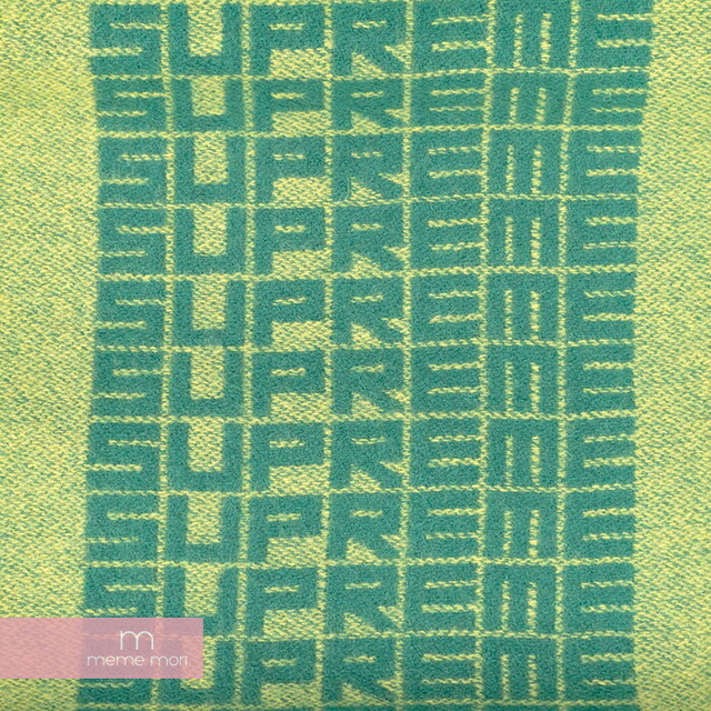 Supreme 2018AW Logo Repeat Scarf シュプリーム ロゴリピートスカーフ マフラー カシミヤ混 ロゴ グリーン【201115】【新古品】【me04】 1