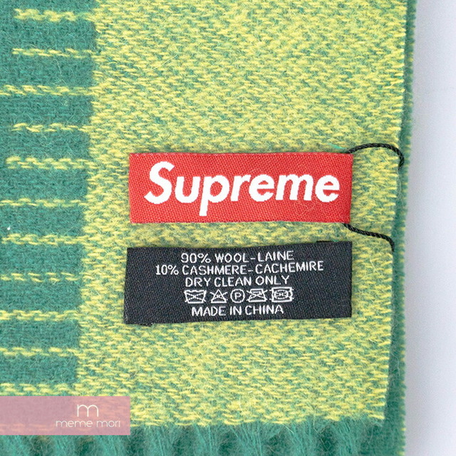 Supreme 2018AW Logo Repeat Scarf シュプリーム ロゴリピートスカーフ マフラー カシミヤ混 ロゴ グリーン【201115】【新古品】【me04】 2