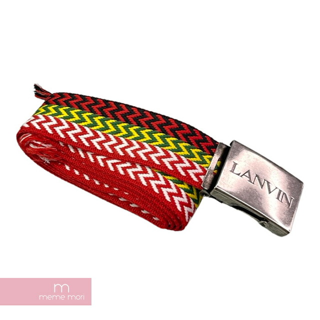 LANVIN Curb Belt AM-BERB01-CURB-A22 ランバン カーブベルト ロゴバックルベルト ガチャベルト マルチカラー サイズ80 【220913】【新古品】【me04】 メンズのファッション小物(ベルト)の商品写真