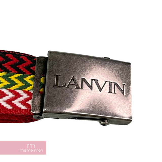 LANVIN Curb Belt AM-BERB01-CURB-A22 ランバン カーブベルト ロゴバックルベルト ガチャベルト マルチカラー サイズ80 【220913】【新古品】【me04】 メンズのファッション小物(ベルト)の商品写真