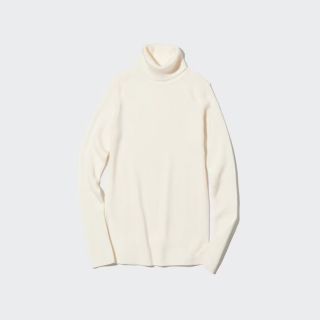 ユニクロ(UNIQLO)のエクストラファインメリノリブタートルネックセーター（長袖）(カットソー(長袖/七分))