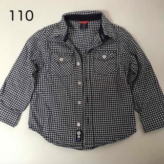 ベビーギャップ(babyGAP)のbaby gap ギャップ　シャツ　チェック　濃紺　綿　110cm(Tシャツ/カットソー)