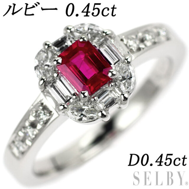 Pt900 ルビー ダイヤモンド リング 0.45ct D0.45ct 新入荷 52%割引