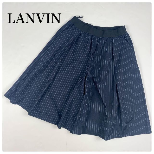 春に♪LANVIN ON BULE ランバン ワイドガウチョパンツ ストライプスーツNoP2