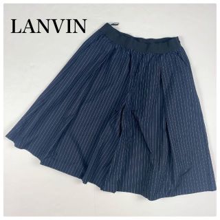 ランバンオンブルー(LANVIN en Bleu)の春に♪LANVIN ON BULE ランバン ワイドガウチョパンツ ストライプ(クロップドパンツ)