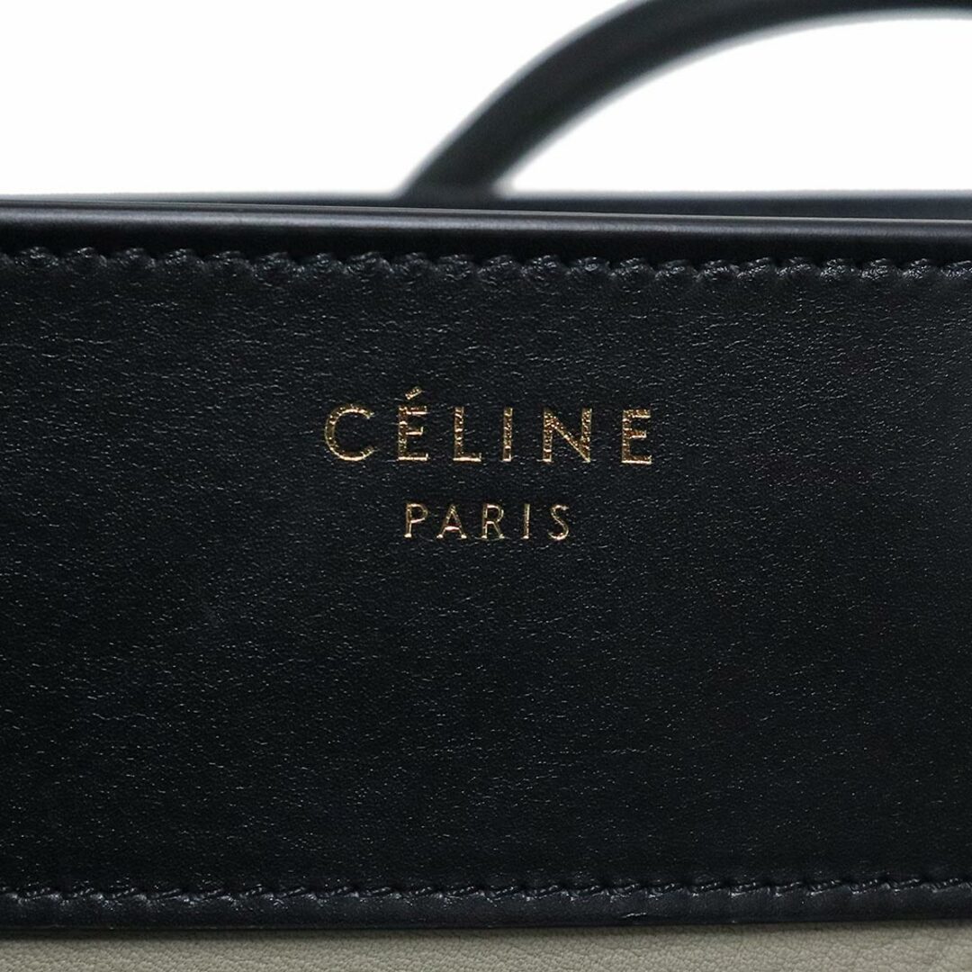 celine(セリーヌ)のセリーヌ ラゲージ ミニ ショッパー トート ハンドバッグ カーフスキン ラムスキン レザー ブルー ベージュ ブラック 青 黒 165213 CELINE（未使用　展示品） レディースのバッグ(ハンドバッグ)の商品写真