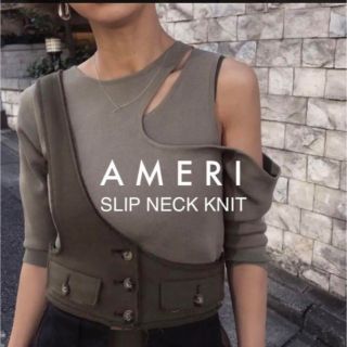 アメリヴィンテージ(Ameri VINTAGE)のAMERI 完売 SLIP NECK KNIT スリップネック サマーニット(ニット/セーター)