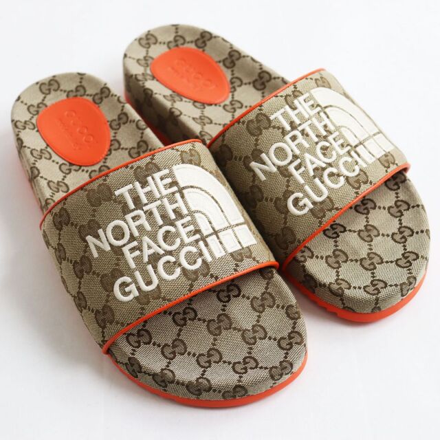 未使用品○グッチ×ザノースフェース 679904 GGキャンバス ロゴ刺繍入り