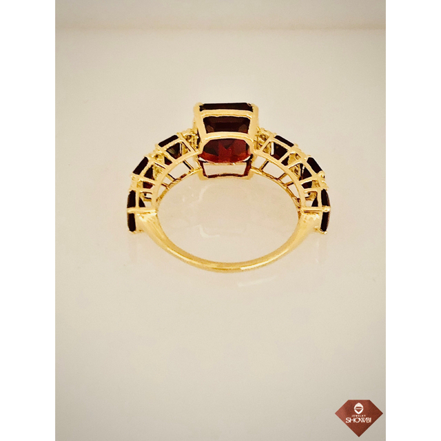 【新品】ガーネットリング(K18YG） レディースのアクセサリー(リング(指輪))の商品写真