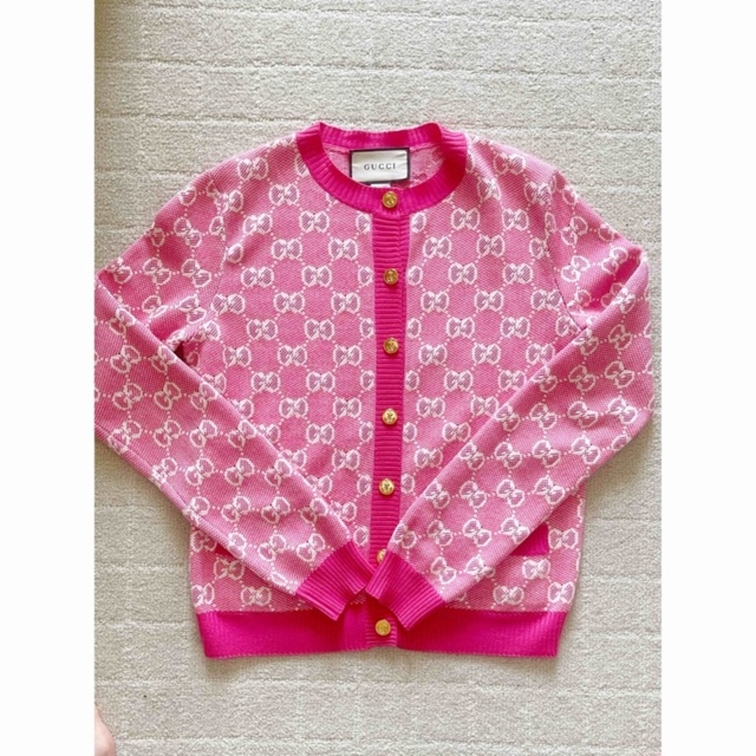 Gucci GGジャカード カーディガン ピンク(S)美品 【お試し価格