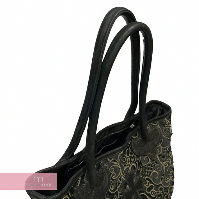 CHROME HEARTS FS TOTE クロムハーツ FSトートバッグ カービング×ハラコ 素材切替 レザークロスパッチ ブラック 【221110】【中古-B】【me04】 メンズのバッグ(トートバッグ)の商品写真