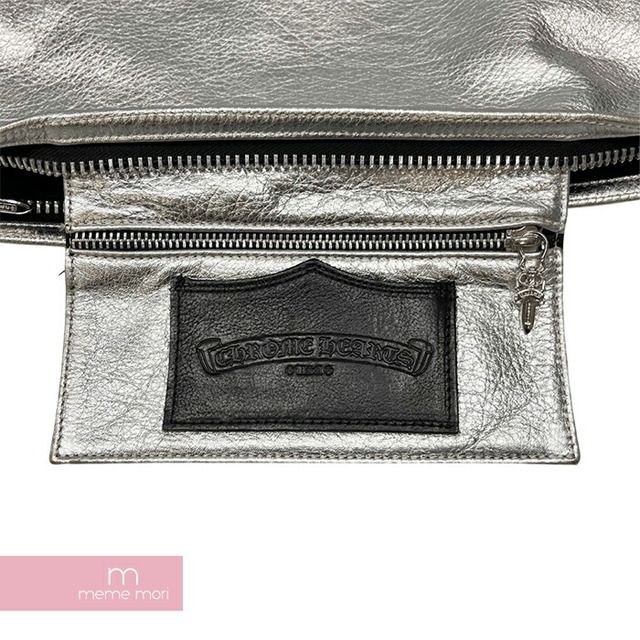 CHROME HEARTS MEDIUM FLAT BAG BS FLUER クロムハーツ ミディアムフラットバッグ BSフレア クラッチバッグ ダガージップ レザー ブラック 【221111】【-B】【me04】