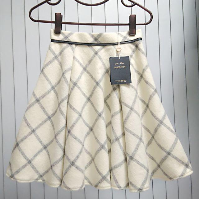 JUSGLITTY - 新品タグ付＊ジャスグリッティー＊シャギーチェックフレアスカート