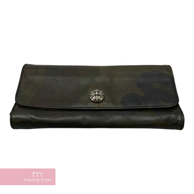 CHROME HEARTS Las Vegas Limited Judy Cross Button Tank Camo Oiled Leather Wallet クロムハーツ ラスベガスリミテッドジュディクロスボタンタンクカモオイルドレザーウォレット 長財布 迷彩 カモフラ カーキ 【220606】【-B】【me04】ファッション小物