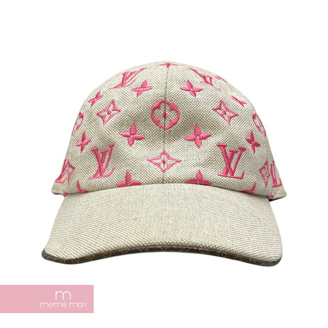 LOUIS VUITTON(ルイヴィトン)のLouis Vuitton Starboard Cap M76716 ルイヴィトン スターボードキャップ ベースボールキャップ 帽子 総柄ロゴ モノグラム リネン混 切替 ライトグレー×ピンク サイズM【230408】【中古-B】【me04】 メンズの帽子(キャップ)の商品写真