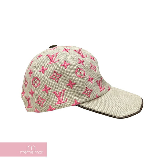 LOUIS VUITTON(ルイヴィトン)のLouis Vuitton Starboard Cap M76716 ルイヴィトン スターボードキャップ ベースボールキャップ 帽子 総柄ロゴ モノグラム リネン混 切替 ライトグレー×ピンク サイズM【230408】【中古-B】【me04】 メンズの帽子(キャップ)の商品写真