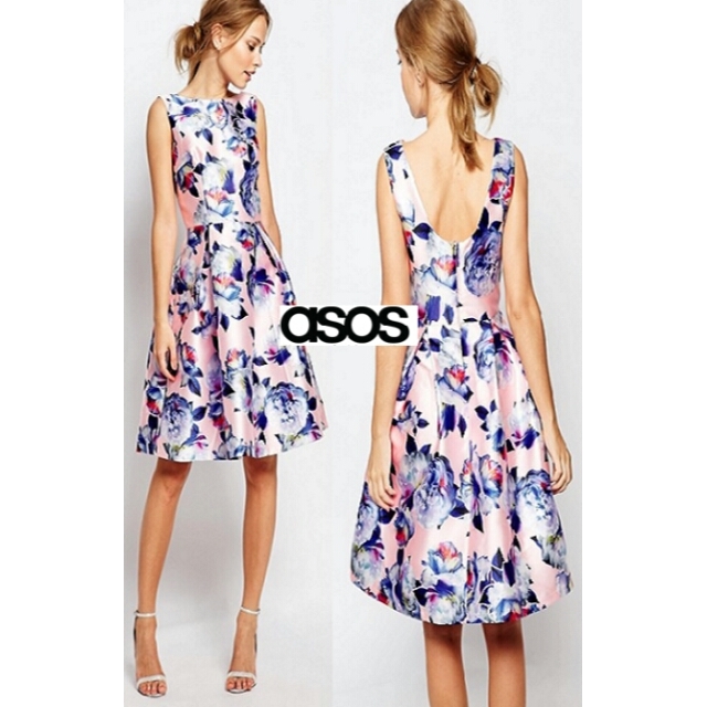 asos(エイソス)の日本未入荷*Chi Chi London*フラワープリントミディドレス☆ レディースのワンピース(ひざ丈ワンピース)の商品写真