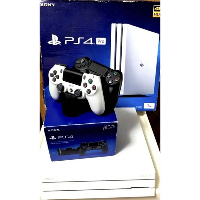 PlayStation(プレイステーション)のPlayStation 4 pro white 1TB エンタメ/ホビーのゲームソフト/ゲーム機本体(家庭用ゲーム機本体)の商品写真