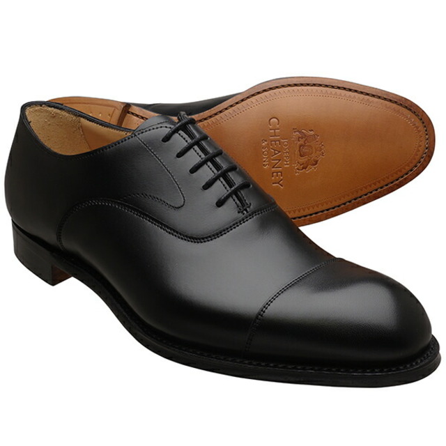 CHEANEY ジョセフ チーニー ALFRED アルフレッド レザーソール ストレートチップ BLACK CALF ブラックカーフ【Fitting G】