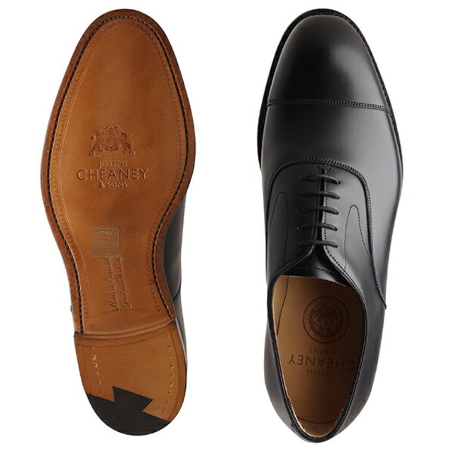 CHEANEY ジョセフ チーニー ALFRED アルフレッド レザーソール ストレートチップ BLACK CALF ブラックカーフ【Fitting G】 メンズの靴/シューズ(ドレス/ビジネス)の商品写真