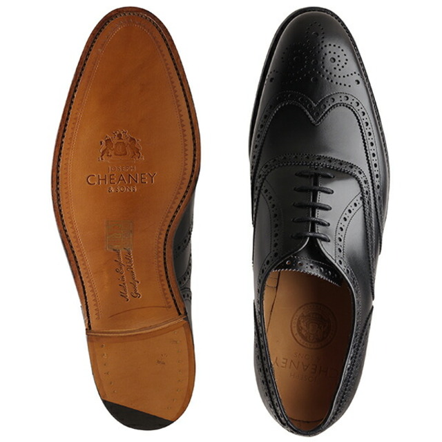 CHEANEY ジョセフ チーニー BROAD II レザーソール ウィングチップ BLACK CALF