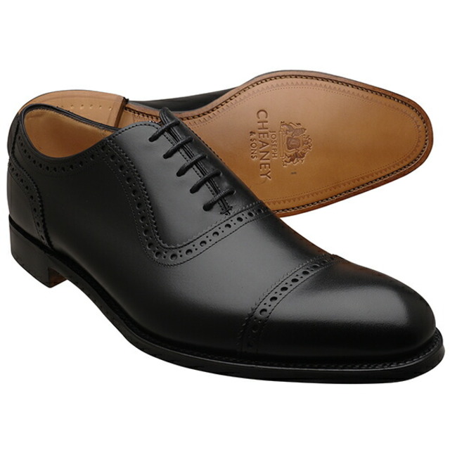 CHEANEY ジョセフ チーニー FENCHURCH レザーソール パンチドキャップトゥ BLACK CALF 革靴 メンズ