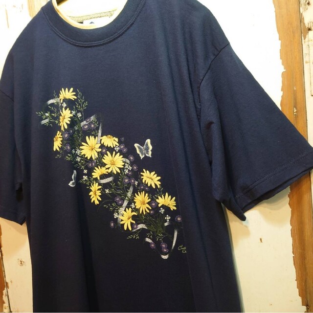 ☆US古着花柄/ヴィンテージTシャツ/アメリカ製/L メンズのトップス(Tシャツ/カットソー(半袖/袖なし))の商品写真