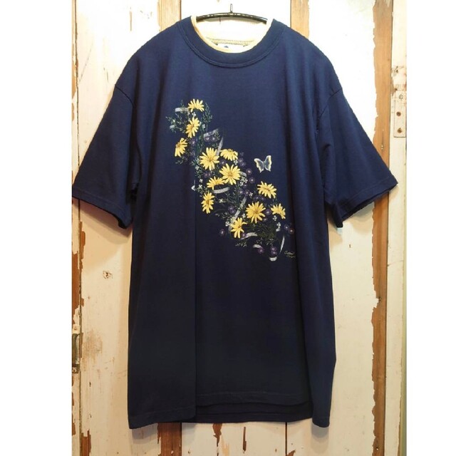 ☆US古着花柄/ヴィンテージTシャツ/アメリカ製/L メンズのトップス(Tシャツ/カットソー(半袖/袖なし))の商品写真