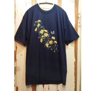 ☆US古着花柄/ヴィンテージTシャツ/アメリカ製/L(Tシャツ/カットソー(半袖/袖なし))