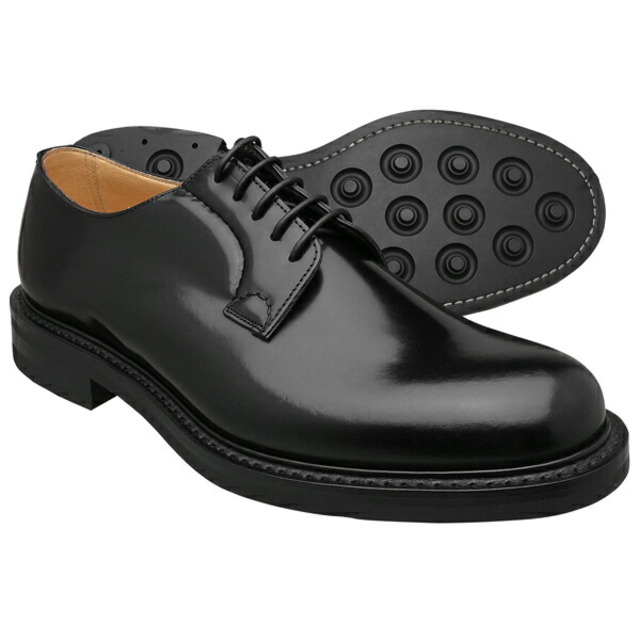 チャーチ シャノン ラバーソール ブラック ポリッシュドバインダーカーフ Church's SHANNON Rubber sole BLACK POLISHED BINDER CALF メンズ 革靴 プレーントゥメンズ