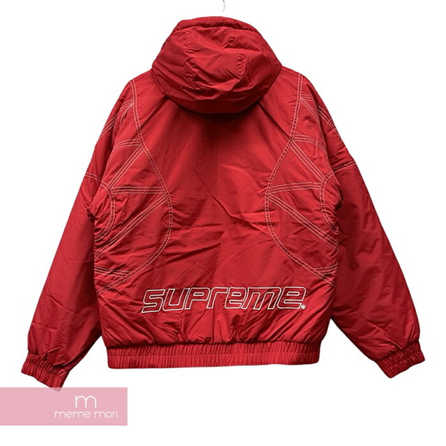 Supreme 2018AW Zig Zag Stitch Puffy Jacket シュプリーム ジグザグスティッチパフィージャケット 中綿ブルゾン バックロゴ刺繍 レッド サイズS 【221122】【新古品】【me04】