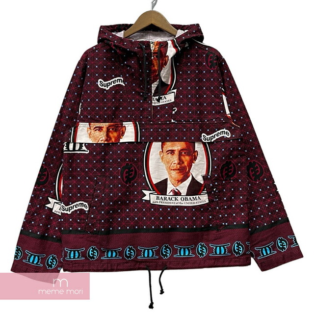 Supreme 2017SS Obama Anorak Red シュプリーム オバマアノラックパーカー レッド プルオーバージャケット 総柄ブルゾン カンガス柄 レッド×ブラック サイズS【221116】【新古品】【me04】