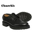 【Church's SHANNON-T】 チャーチ シャノン プレーントゥ BLACK/ ブラック 外羽根 ダービー ポリッシュドバインダー 【靴幅 若干幅広】 UK6.5(25.5)