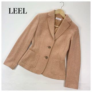 エル(ELLE)の日本製♪LEEL エル シャケット シルクウールアンゴラ混 オレンジ 38 M(テーラードジャケット)