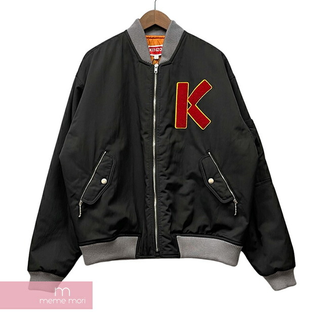 KENZO 2022AW Varsity Bomber Jacket FC65BL12790C ケンゾー バーシティボンバージャケット NIGO ワッペンロゴ ブラック サイズL 【221009】【新古品】【me04】