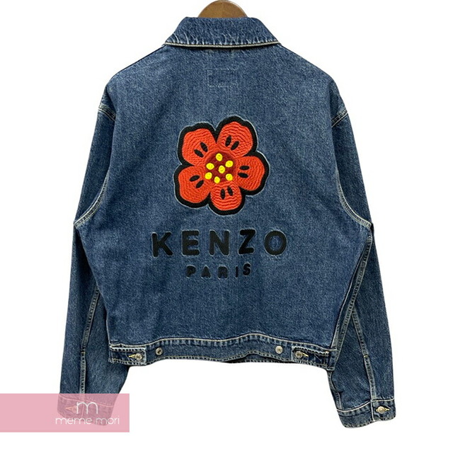 KENZO 2022SS Boke Flower Embroidered Denim Trucker Jacket FC55DV301CEI ケンゾー ボケフラワーエンブロイダードデニムトラッカージャケット NIGO 花刺繍 インディゴ サイズL 【220518】【新古品】【me04】