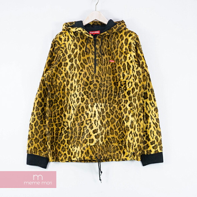 Supreme 2014SS Fur Pullover Leopard シュプリーム ファープルオーバージャケット ハーフジップブルゾン レオパード柄 フェイクファー ベージュ サイズM【211208】【新古品】【me04】