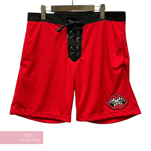 CHROME HEARTS×MATTY BOY Swim Shorts クロムハーツ×マッティボーイ スイムショーツ ウォーターショートパンツ ハーフパンツ レザーパッチ チョンパー レッド サイズL【220829】【新古品】【me04】