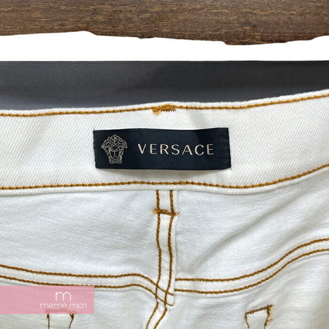 VERSACE Logan Fit Printed Jeans A86014 A233978 ヴェルサーチェ ローガンフィットプリントジーンズ ホワイトデニム メドゥーサ ホワイト サイズ35 【220617】【-B】【me04】 2