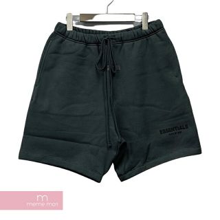 FEAR OF GOD ESSENTIALS 2022SS Sweat Shorts エッセンシャルズ スウェットショーツ ショートパンツ ハーフパンツ フロッキーロゴ ブラック サイズL【220605】【新古品】【me04】(スラックス/スーツパンツ)