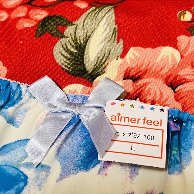 aimer feel(エメフィール)の★aimerfeel★フルバックショーツパンツ下着★青花柄★淵レース★フラワーL レディースの下着/アンダーウェア(ショーツ)の商品写真