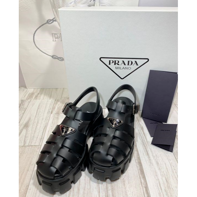 欲しいの PRADA - プラダ フォームラバーサンダルブラック 36 サンダル